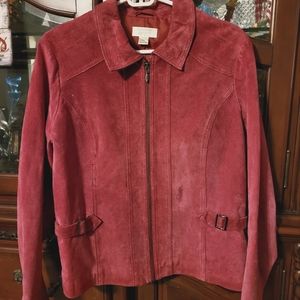 Christopher and Banks pink suede jacket, sz PL